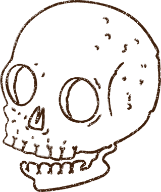 Ürkütücü Kafatası Kömürü Bir insan tarafından çizilmiş