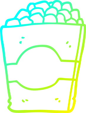 Bir insan tarafından çizilmiş patlamış mısırın soğuk gradyan çizgisi.