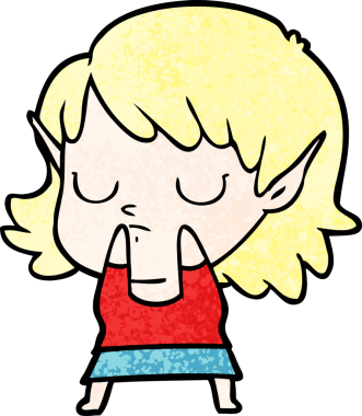 Bir insan tarafından çizilmiş bir elf kızı.