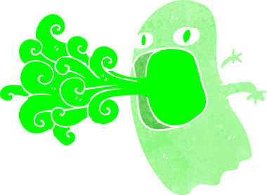 Bir insan tarafından çizilmiş komik çizgi film hayaleti.