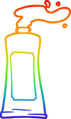 Bir insan tarafından çizilmiş karikatür kreminin gökkuşağı gradyan çizimi