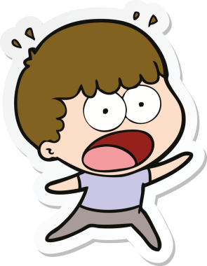 Bir insan tarafından çizilmiş bir karikatür çıkartması.