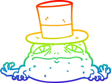 Gökkuşağı gradyan çizgi çizimi bir insan tarafından çizilmiş zengin kurbağa