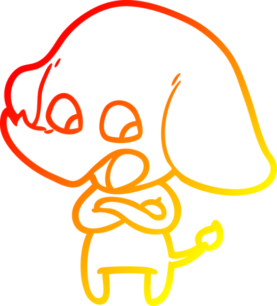 Bir insan tarafından çizilmiş şirin bir fil çizimi.