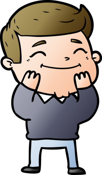 Bir insan tarafından çizilmiş mutlu çizgi film adamı.