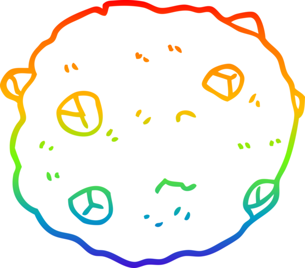 Bir insan tarafından çizilmiş çikolatalı kurabiyenin çizimi.