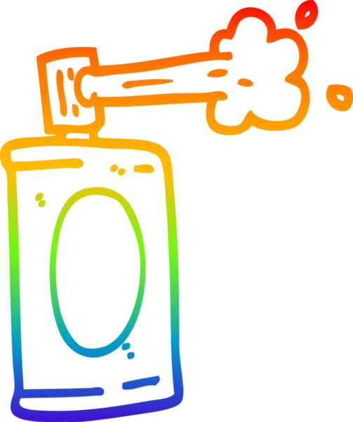 Bir insan tarafından çizilen çizgi film spreyinin gradyan çizimi.