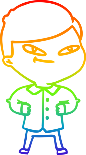 Bir insan tarafından çizilmiş kendine güvenen bir karikatür çizimi.