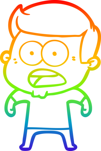 gökkuşağı gradyanı çizimi bir insan tarafından çizilmiş şok bir adam