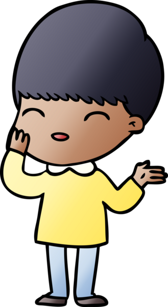 Bir insan tarafından çizilmiş mutlu çizgi film çocuğu.