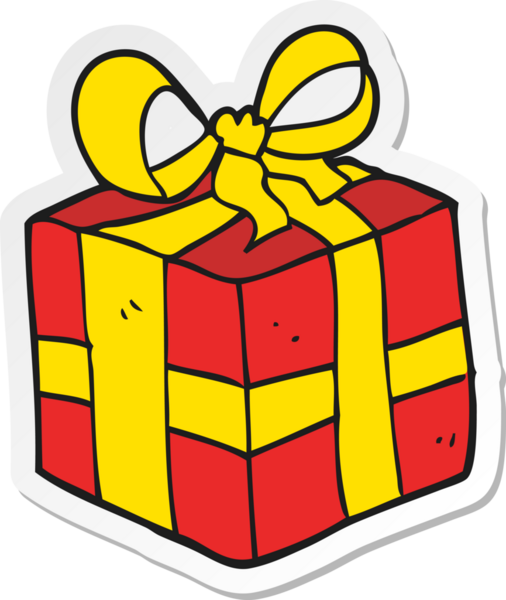 Bir insan tarafından çizilmiş bir karikatür Noel 'inin çıkartması.