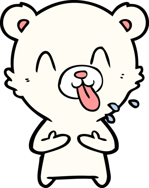 kaba karikatür kutup ayısının insan tarafından çizilmiş dili.