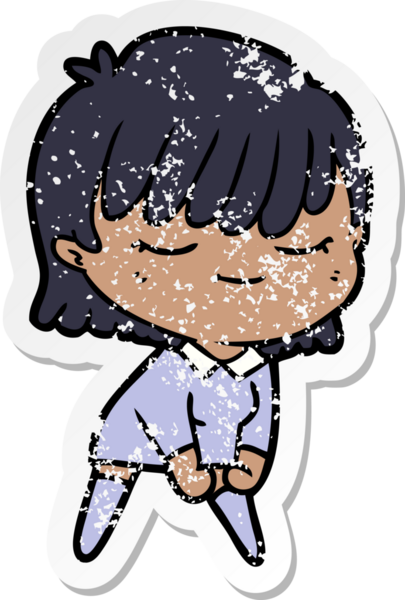 Bir insan tarafından çizilmiş karikatür bir kadının sıkıntılı çıkartması.