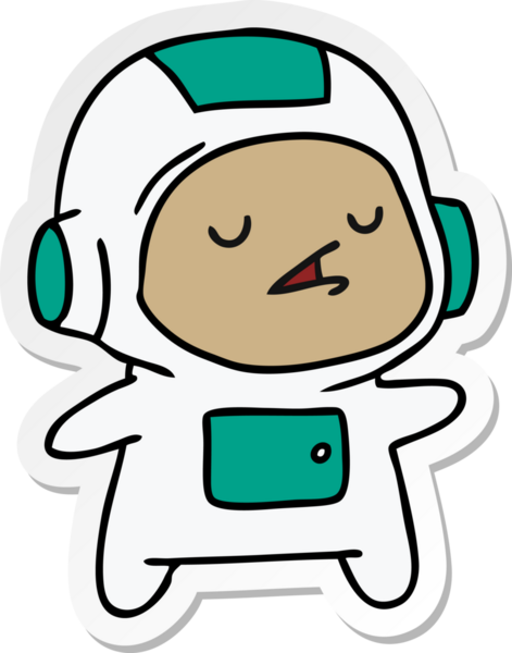 Bir insan tarafından çizilmiş kawaii yakışıklı astronot çocuk çizimi.