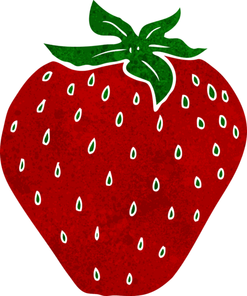 Bir insan tarafından çizilmiş çilek çizgi filmi.