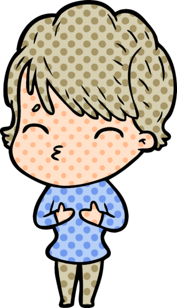 Bir insan tarafından çizilmiş bir çizgi film kadını.