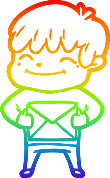 gökkuşağı gradyan çizgi çizimi bir insan tarafından çizilmiş mutlu bir çocuk