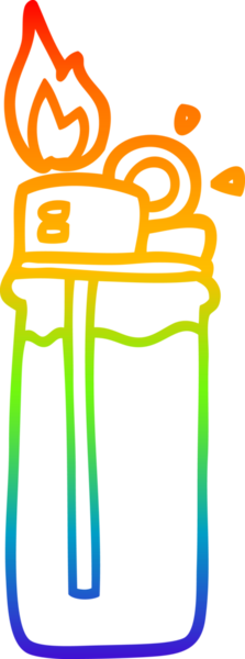 gökkuşağı gradyan çizgi çizimi bir insan tarafından çizilmiş tek kullanımlık bir çakmak