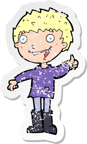 Bir insan tarafından çizilmiş heyecanlı bir çizgi filmin gerilimli çıkartması.