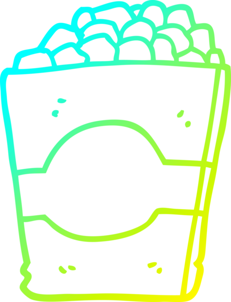 Bir insan tarafından çizilmiş patlamış mısırın soğuk gradyan çizgisi.