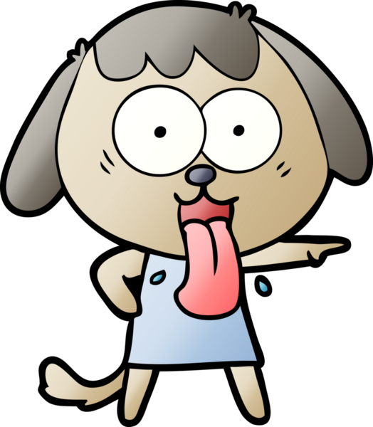 Bir insan tarafından çizilmiş şirin bir çizgi film köpeği.