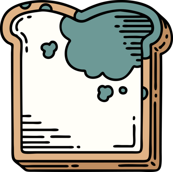 Bir insan tarafından çizilmiş geleneksel küflü ekmek dövmesi.