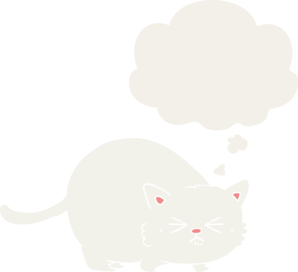 Düşünce baloncuğu olan kızgın kedi çizgi filmi bir insan tarafından çizilmiş.