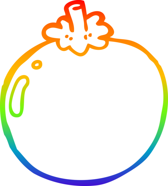 gökkuşağı gradyanı bir insan tarafından çizilmiş bir domates çizgi çizimi