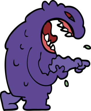 Bir insan tarafından çizilmiş karikatür cadılar bayramı canavarı