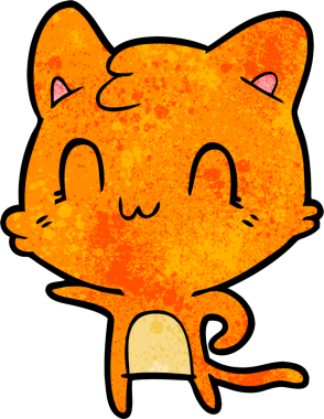 çizgi film mutlu kedi bir insan tarafından çizilmiş