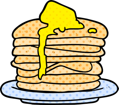 Bir insan tarafından çizilmiş krep yığını.