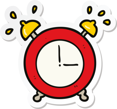 Bir insan tarafından çizilmiş çalar saatin etiketi