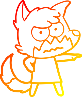 Bir insan tarafından çizilmiş kızgın tilki çizgi çizimi.