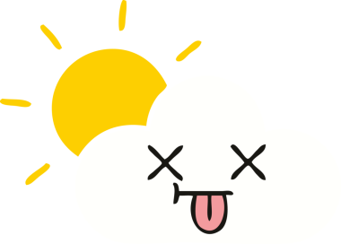 Bir insanın çizdiği gün ışığının ve bulutun düz rengi.