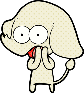 Bir insan tarafından çizilmiş şirin bir fil.