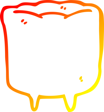 Bir insan tarafından çizilen çizgi film dişinin sıcak gradyan çizimi