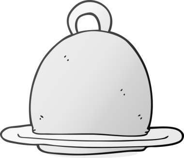 Bir insan tarafından çizilmiş karikatür yemek servisi.