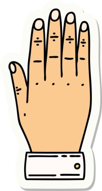 Bir insan tarafından çizilmiş geleneksel bir el dövmesi çıkartması.