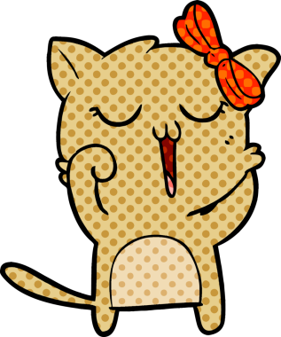 Bir insan tarafından çizilmiş çizgi film kedisi.