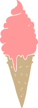 Bir insan tarafından çizilmiş düz renkli çizgi film dondurması.