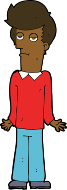 Bir insan tarafından çizilmiş omuz silken sıkıcı bir çizgi film.