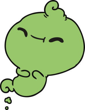 Bir insan tarafından çizilmiş kawai korkunç hayaletinin serbest çizimi.