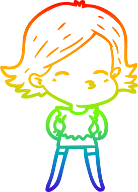 gökkuşağı gradyan çizimi bir insan tarafından çizilmiş bir karikatür kadın