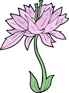 Bir insan tarafından çizilmiş karikatür çiçeği