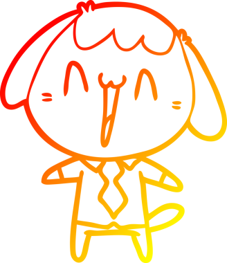 Bir insan tarafından çizilmiş sevimli bir köpeğin sıcak çizgi çizgisi.