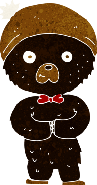 Bir insan tarafından çizilmiş küçük siyah ayı.