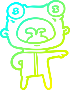 Bir insan tarafından çizilen garip uzaylı çizgi filminin soğuk gradyanı.