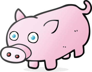 Bir insan tarafından çizilmiş serbest çizim domuz yavrusu.