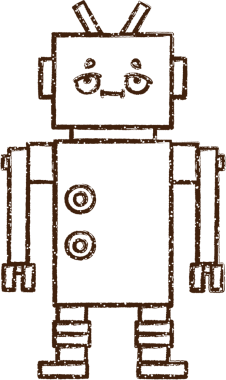Bir insan tarafından çizilen Çılgın Robot Kömürü