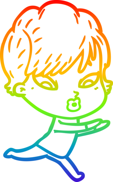 gökkuşağı gradyan çizimi bir insan tarafından çizilmiş bir karikatür kadın